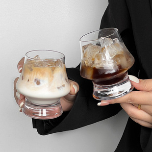 ins蘑菇矮脚杯玻璃杯小众高级网红咖啡杯果汁杯酒杯冷饮家用茶杯