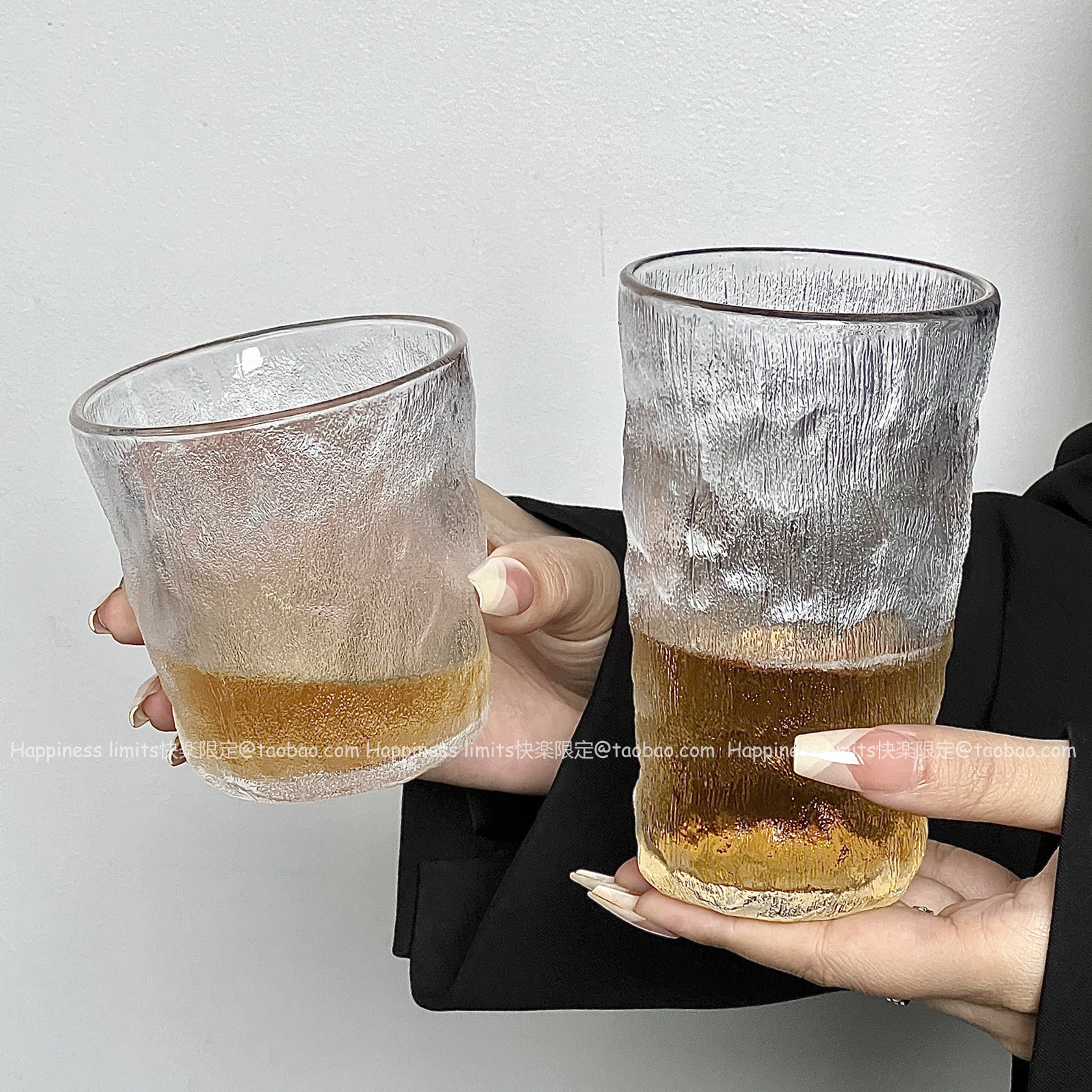 高颜值玻璃杯水杯女可爱ins风杯子家用漱口啤酒杯咖啡杯茶杯