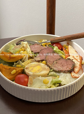 ins白色家用陶瓷牛排盘简约蛋糕盘水果盘西餐盘点心盘水果沙拉盘