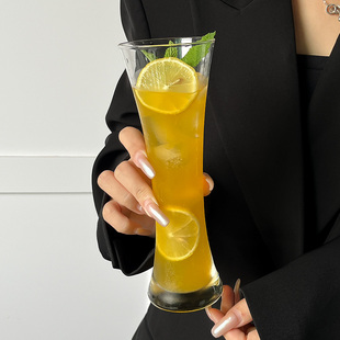 收腰杯系列 网红玻璃杯长饮酒杯冷萃茶杯冷泡茶水杯子水果茶杯