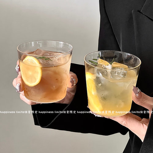 轻薄风鸡尾酒杯高颜值阔口杯威士忌冰球杯拿铁咖啡杯国风冷萃茶杯