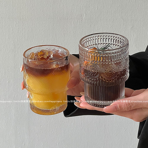 网红ins浮雕太阳花可叠玻璃杯