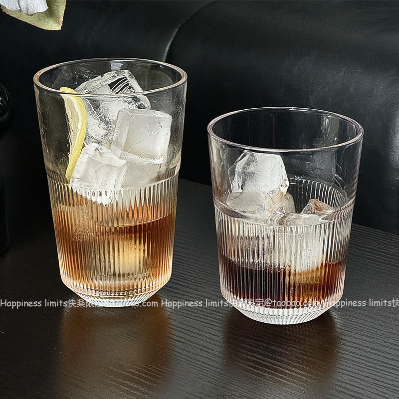 小众ins透明玻璃杯冰美式拿铁杯