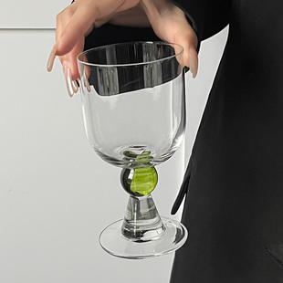 高颜值高脚香槟杯女玻璃水杯艺术感中古气泡杯萄葡红酒杯水杯