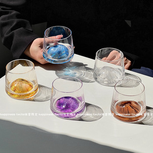 富士山杯中古冰山杯日式 ins风观山杯家用茶杯威士忌酒杯洋酒杯子