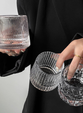 复古ins风玻璃杯浓缩冰美式拿铁杯阿芙加朵杯咖啡杯冷萃杯饮品杯