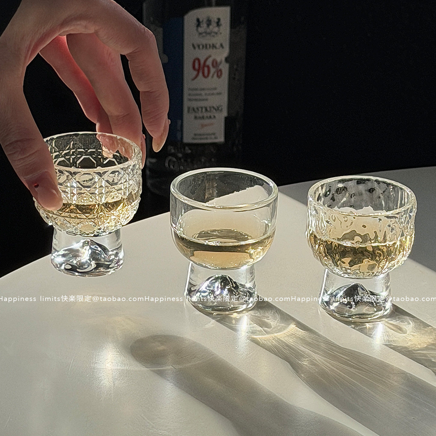 迷你ins创意家用透明玻璃山脉杯一两杯白酒杯小酒杯一口杯茶杯子