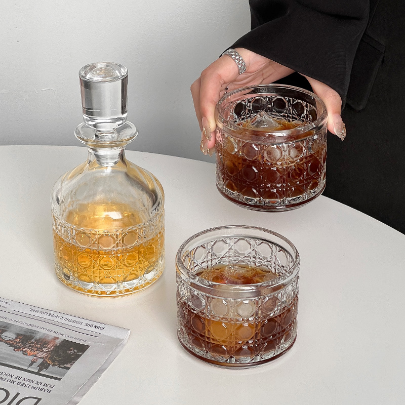 ins风欧式冷萃咖啡可叠威士忌杯
