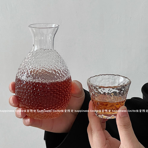 中式锤纹清酒壶套装家用酒具茶具