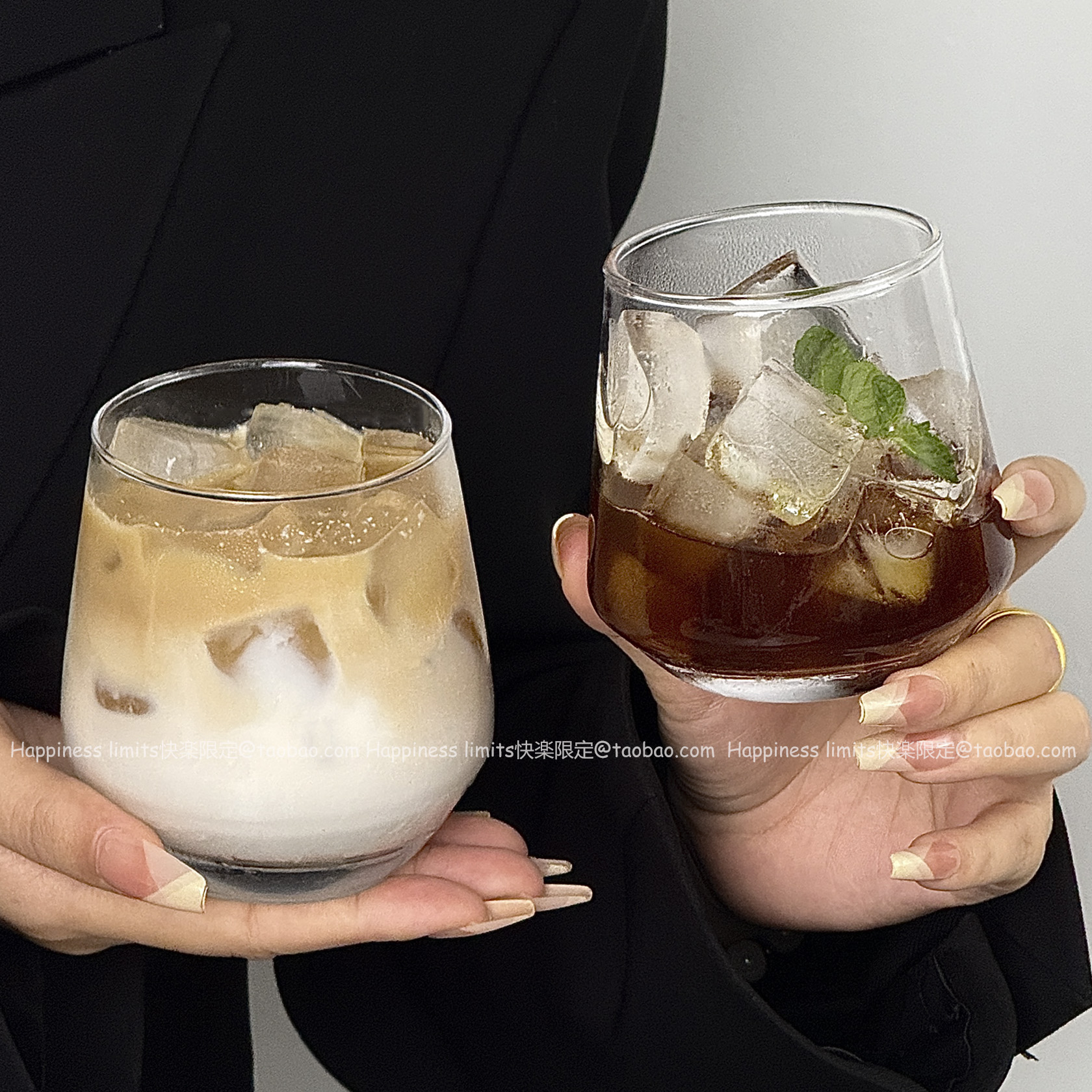 创意冰咖啡杯玻璃杯透明果汁杯