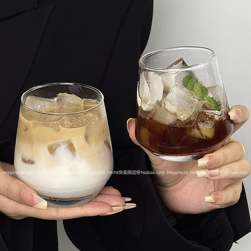 创意冰咖啡杯玻璃杯透明果汁杯