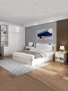 新品气压高箱储物床现代简约1.5米小户型板式床1.8米双人床收纳主