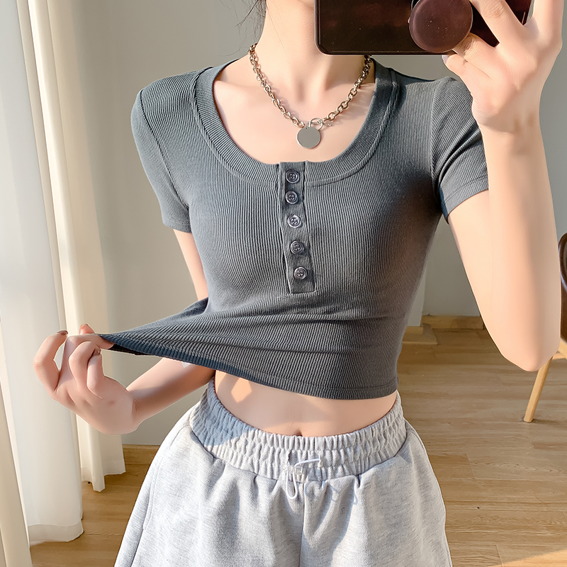 上衣短款女百搭T恤ins