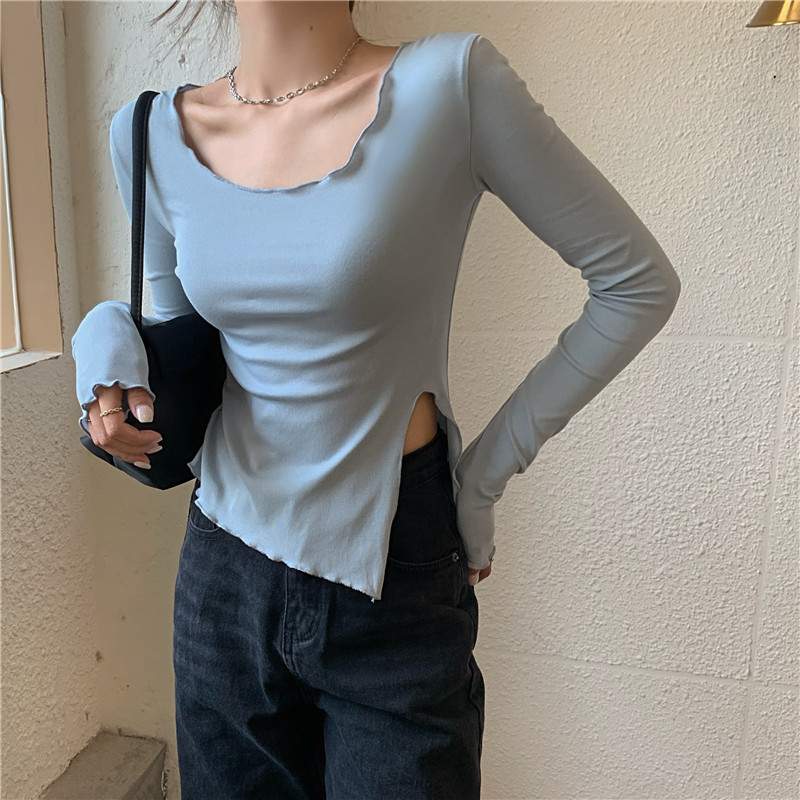 送运费险纯棉长袖开叉