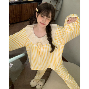 晚眠带胸垫睡衣女款春秋长袖套头卡通2025年新款秋冬季家居服套装