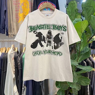 档口实拍 复古Beastie Boys乐队印花短袖 T恤男女潮牌宽松圆领 美式