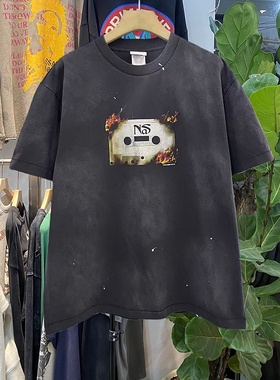 档口实拍 美式复古Saint xxx stb vintage做旧短袖T恤男嘻哈上衣