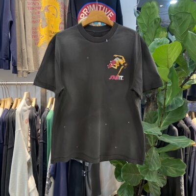 SAINTXXXSTB复古做旧印花T恤