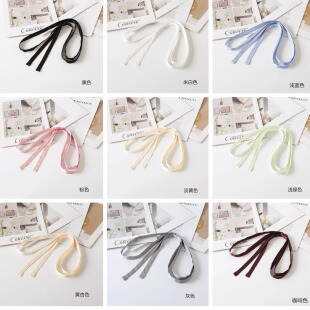 醋酸缎面腰带窄布黑色装 饰裙子百搭收腰连衣裙细长带滑系带小配饰