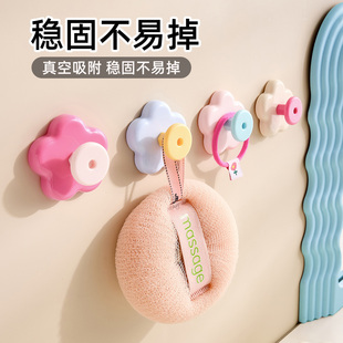 多巴胺花朵挂钩创意可爱免打孔钩子浴室无痕毛巾架放钥匙收纳粘钩
