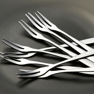 满满ins高级感 304不锈钢水果叉子家用酒店轻奢蛋糕甜品饼叉果签