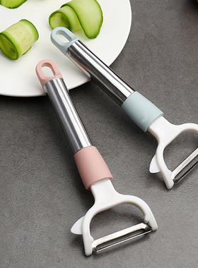 多功能削皮器水果刀不锈钢刮皮家用厨房长柄创意土豆刨削苹果神器