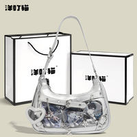 Yangdingmao Original genuine small Appetite Crescent toothache Bag, a versatile silver underarm single-shoulder bag for girls in a 2D style thumbnail 3