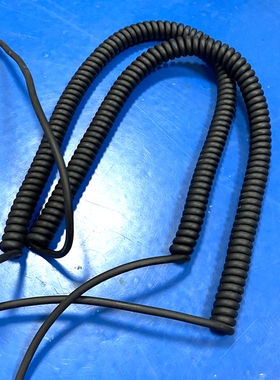 黑色7芯弹簧线  OD:4.0MMPU螺旋线  6芯弹簧电线加同轴线
