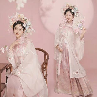 影楼主题孕妇拍照服装 复古温柔仙气简约孕妈咪大肚写真马面裙国风