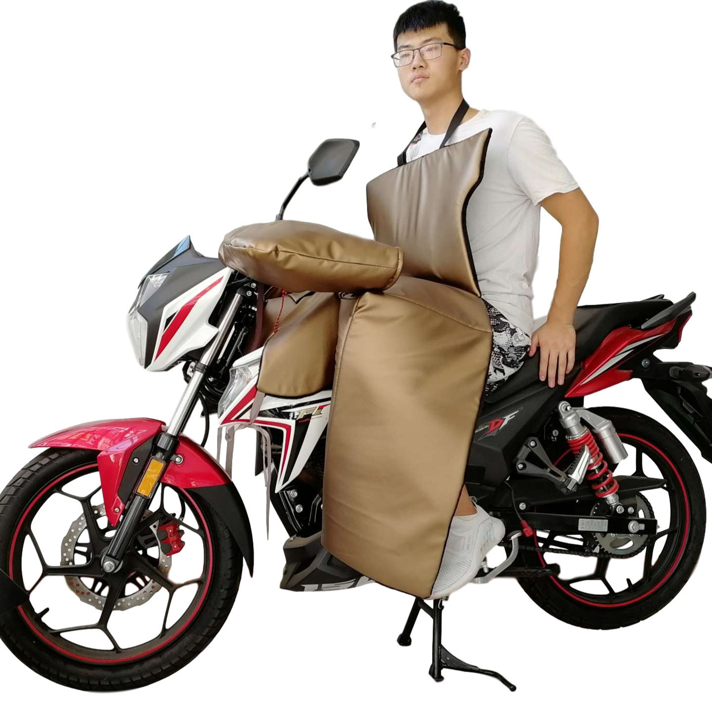 跨骑摩托车挡风被加绒厚保暖冬季