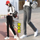 175春秋高个子女裤 显瘦冬加绒直筒卫裤 子加长超长休闲运动裤 修身