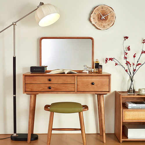 奥凡尼梳妆台胡桃色白蜡木全实木