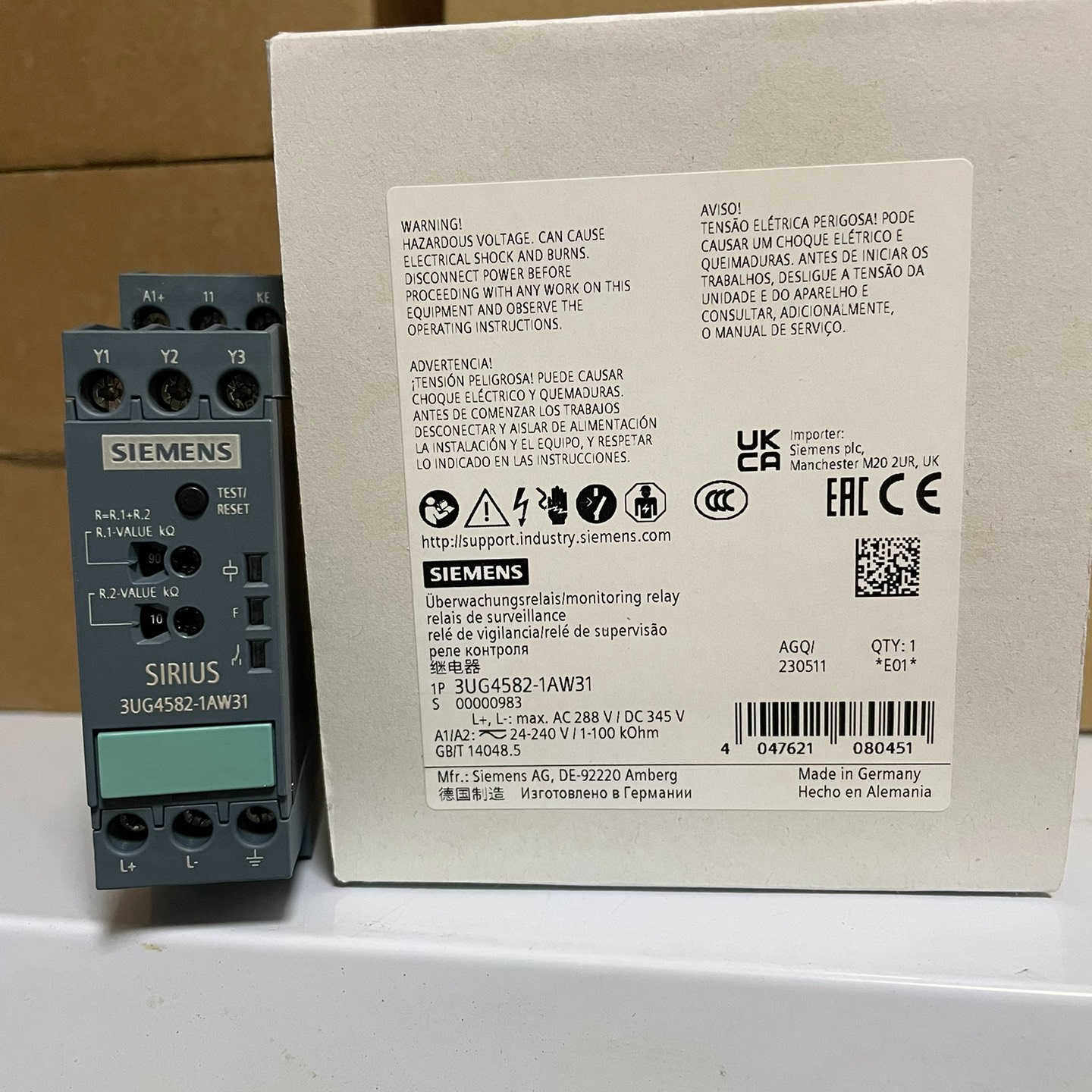 3UG4582-1AW31  绝缘监测继电器 用于接地式(议价