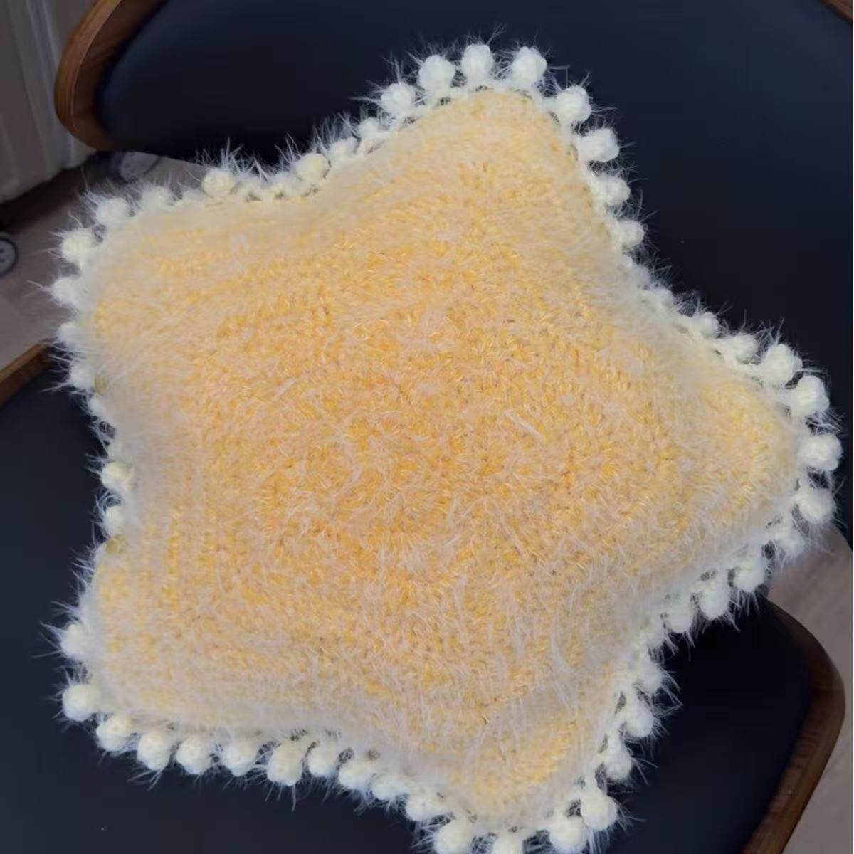 星星抱枕渐变线星星抱枕编织材料包diy钩针编织手工渐变星星抱枕