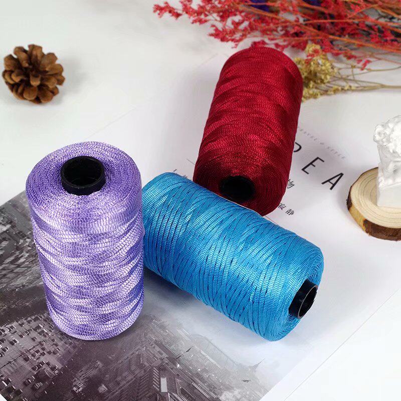 FLAT RIBBON LINE ICE SILK THREAD HAND-KNITTED DIY HAT LINE CROCHET HOOK SUMMER SANDALS SLIPPERS LINE WOOL HANDMADE BAG