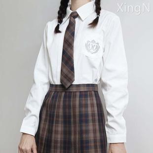 女短袖 秋季 刺绣学生衬衣奶白色 新款 现货 栗子蜜原创jk长袖 衬衫