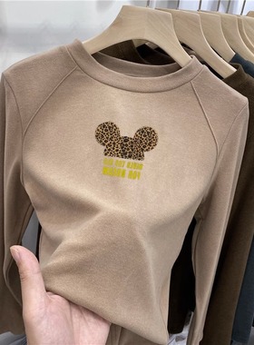 女大童德绒打底衫秋冬内搭外穿圆领中大儿童长袖t恤春秋装上衣服