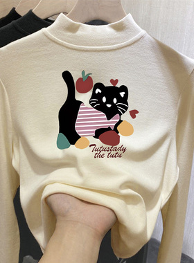 男女童德绒打底衫秋冬加绒厚保暖内搭儿童半高领长袖t恤外穿上衣