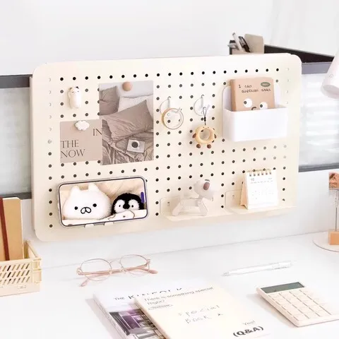 办公室好物屏风挂式置物架洞洞板改造收纳办公桌悬挂工位桌面隔板