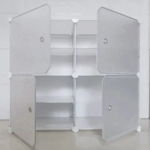片xiegui鞋柜衣柜diydiy简易隔板树脂柜子储物组装塑料扣子门片