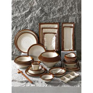 密胺怀旧覆古土碗市井重庆老火锅盘子扣肉酒碗彷瓷土陶简约餐具