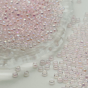 日本进口御幸MIYUKI透明染芯粉色幻彩米珠手工DIY串珠圆珠材料265
