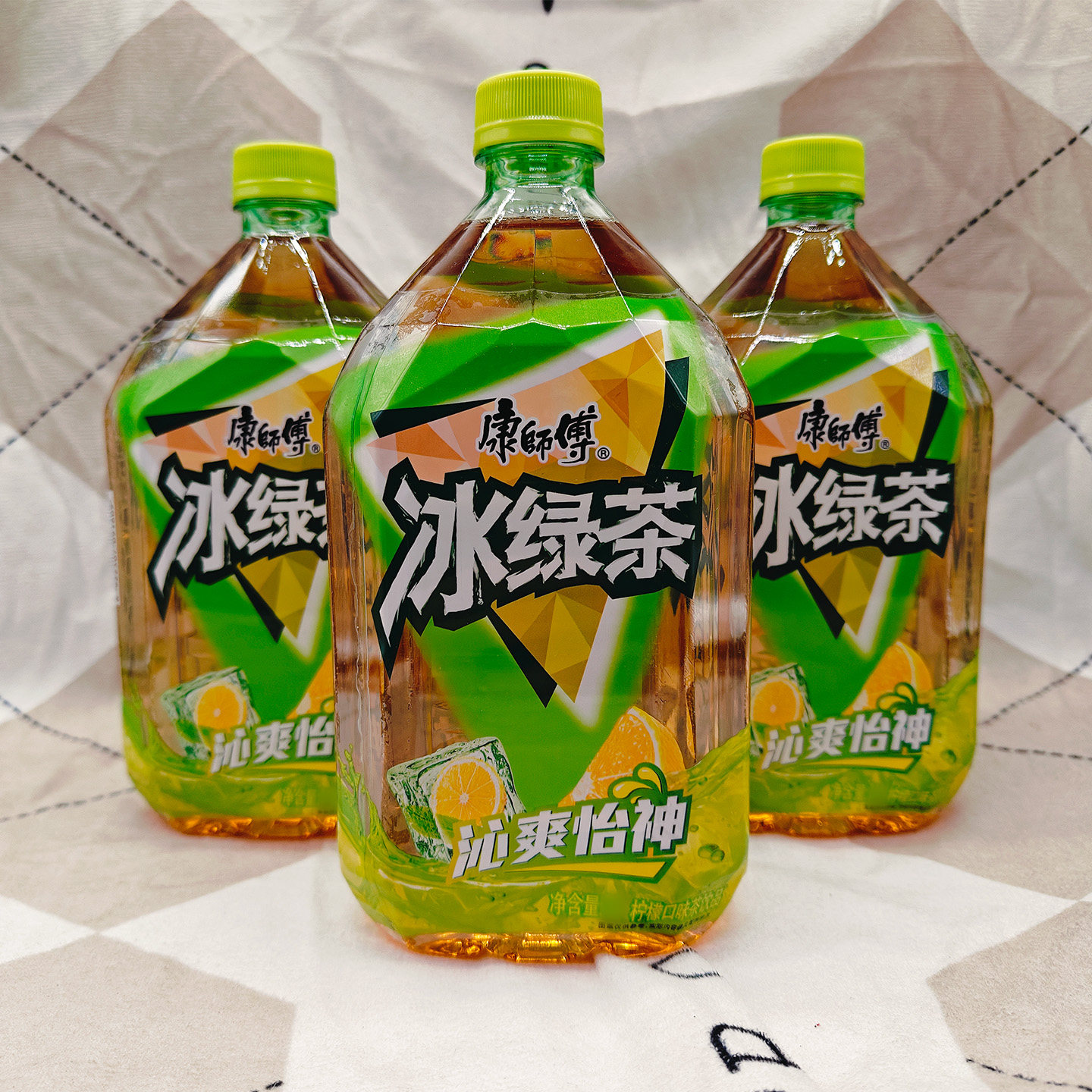 康师傅冰绿茶柠檬口味茶饮料1升