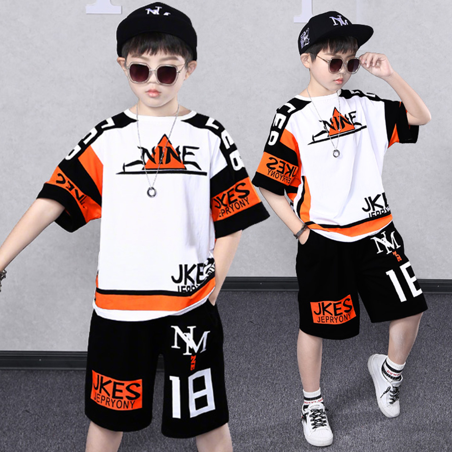 儿童套装男童2026新款韩版帅气洋气夏装童装男孩短袖运动夏天衣服