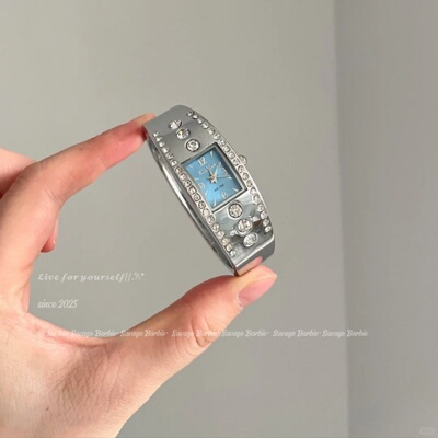 Vintage古着蓝色镶钻奢华手表