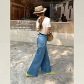 TOP欧制小个子牛仔裤 子女十分裤 阔腿宽松2026早春新款 梨型身材裤