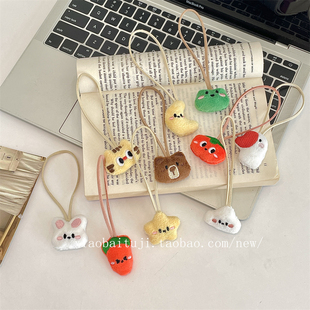 小白兔几 可爱毛绒小动物挂件布艺包包配饰帆布包挂件钥匙扣挂件
