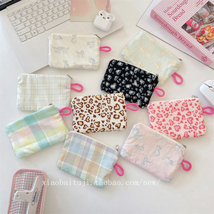 小白兔几 ins清新杂物收纳学生耳机硬币零钱包女便携口红收纳袋