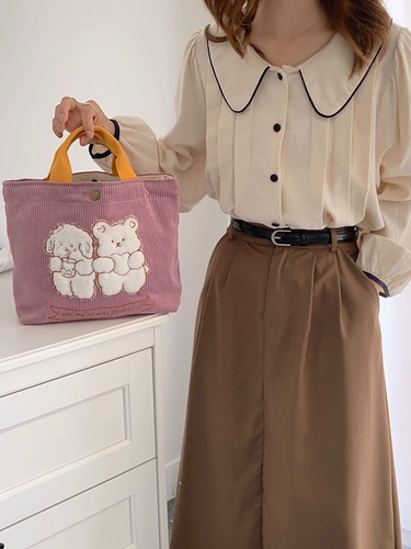 Брендовая милая сумка, Южная Корея, с вышивкой, с медвежатами