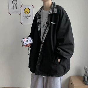 韩版潮牌两面穿宽松夹克男士 休闲帅气上衣外套 JK46/P50图片